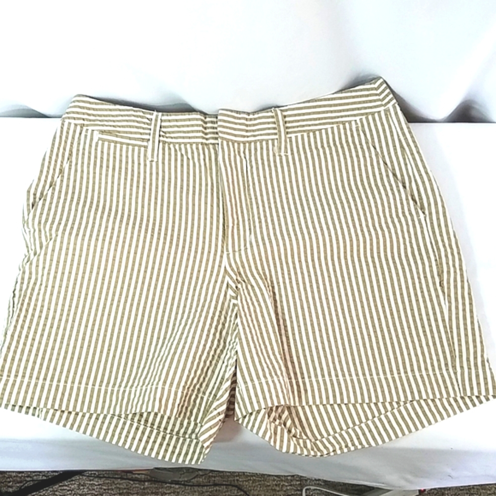 A New Day Light Brown and Cream Stripe Chino Shorts Size 4